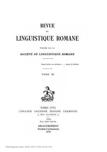 خرید و دانلود نسخه کامل کتاب Revue de linguistique romane
