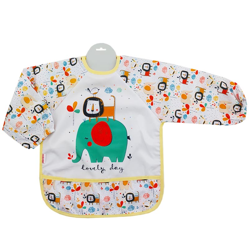 پیش بند لباسی آستین دار طرح فیل و شیر Bebechi