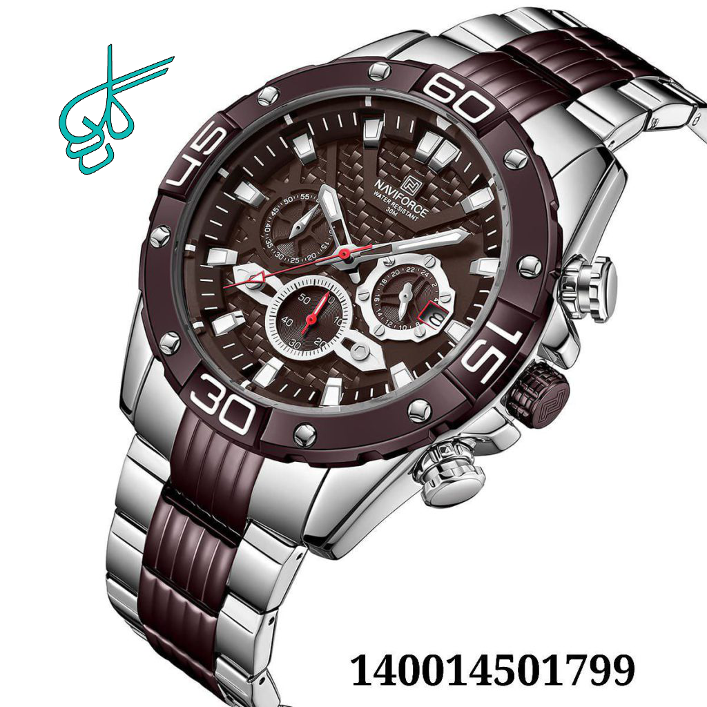 خرید ساعت مارک Naviforce 8019 سه موتوره فعال ضدآب رنگ ثابت تقویم دارهمراه با جعبه و پاکت اصلی کد 1920991 - ردگل