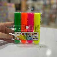 هایلایتر ( ماژیک علامت زن ) بسته 4 عددی رنگ های اصلی براق