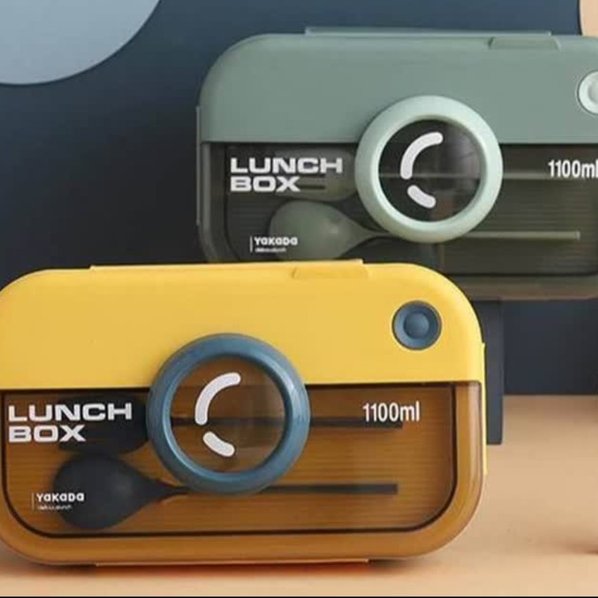 ظرف غذای لانچ باکس  1100mlمدل دوربینی جنس اکرولیک رنگ سبز موجوداست   