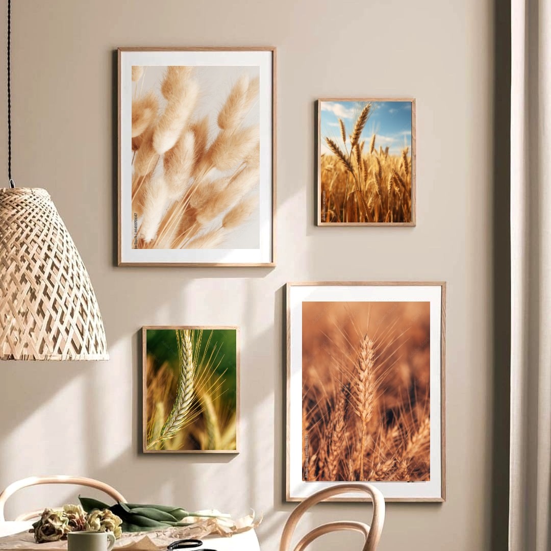تابلو دکوراتیو طرح عکس گندمزار وگندم طلایی چهار تکه 