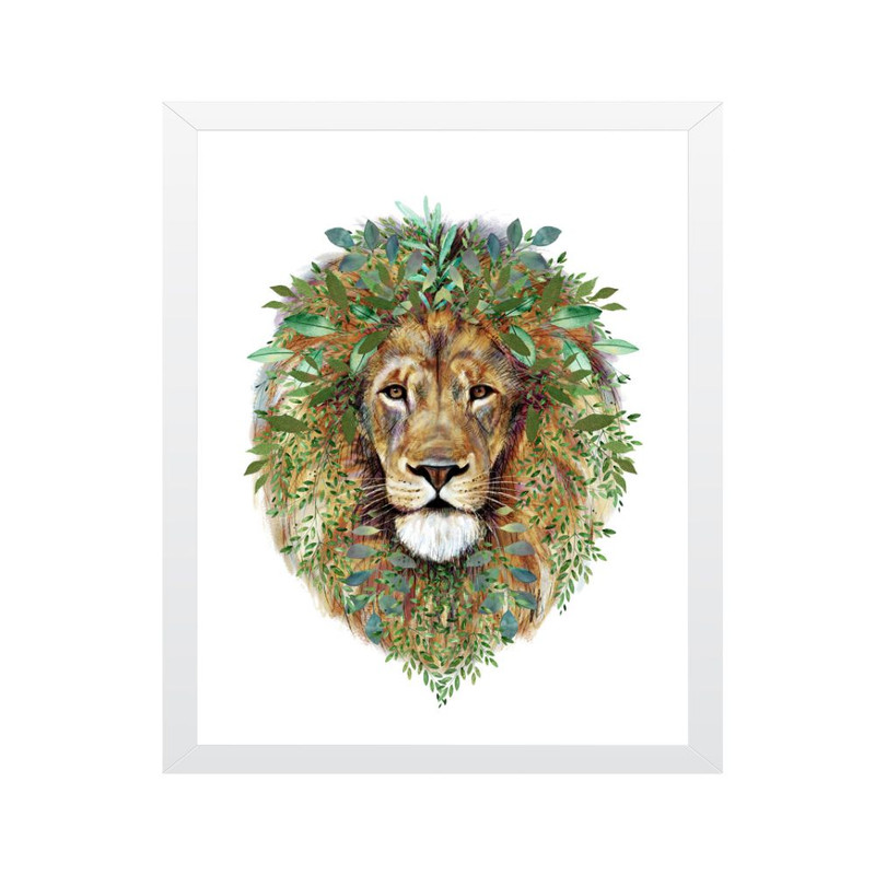 تابلو مدل چاپ پرتره شیر | دنیای قاب