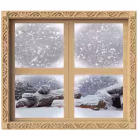 استیکر پنجره مجازی ژیوار طرح Beautiful snowflakes