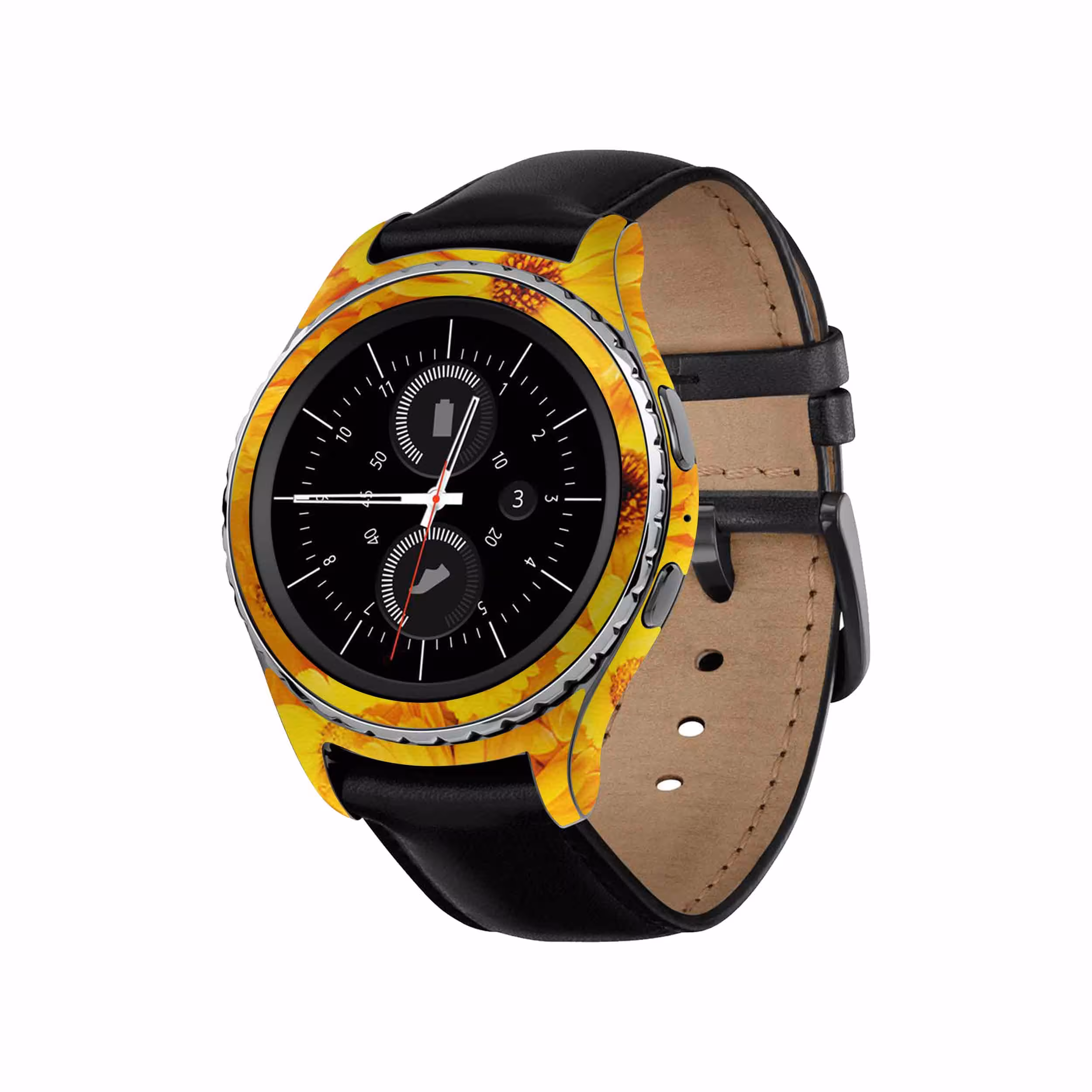 برچسب ماهوت طرح Yellow_Flower مناسب برای ساعت هوشمند سامسونگ Galaxy Gear S2 Classic