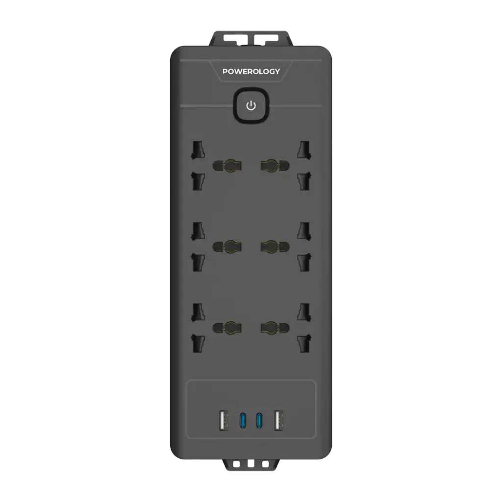چندراهی برق 6 پورت پاورولوژی Powerology 6AC 2500W Power Strip