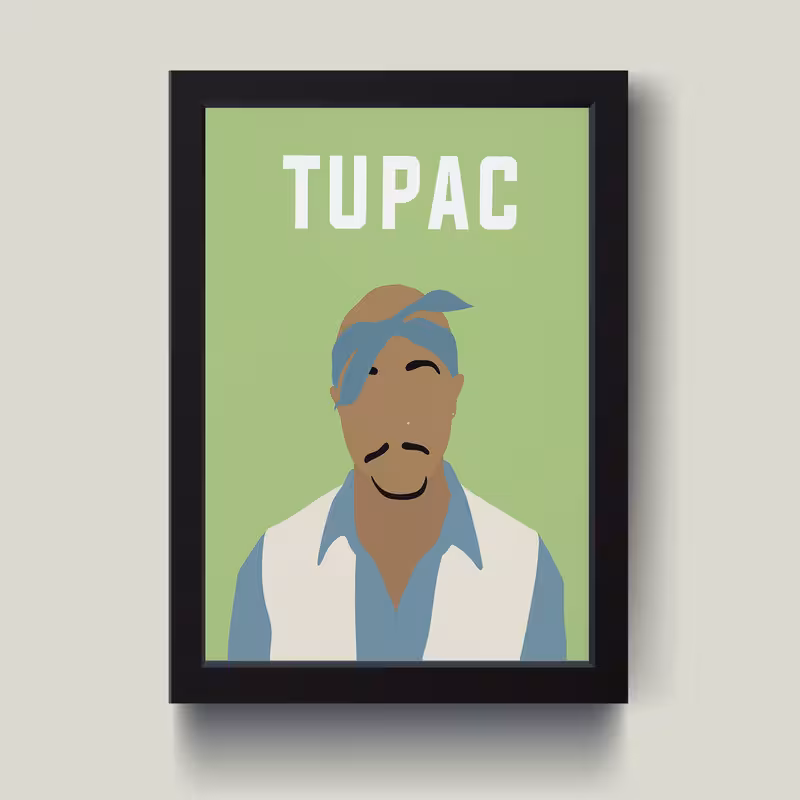 تابلو مدل مینیمال Tupac کد S1404-b | دنیای قاب