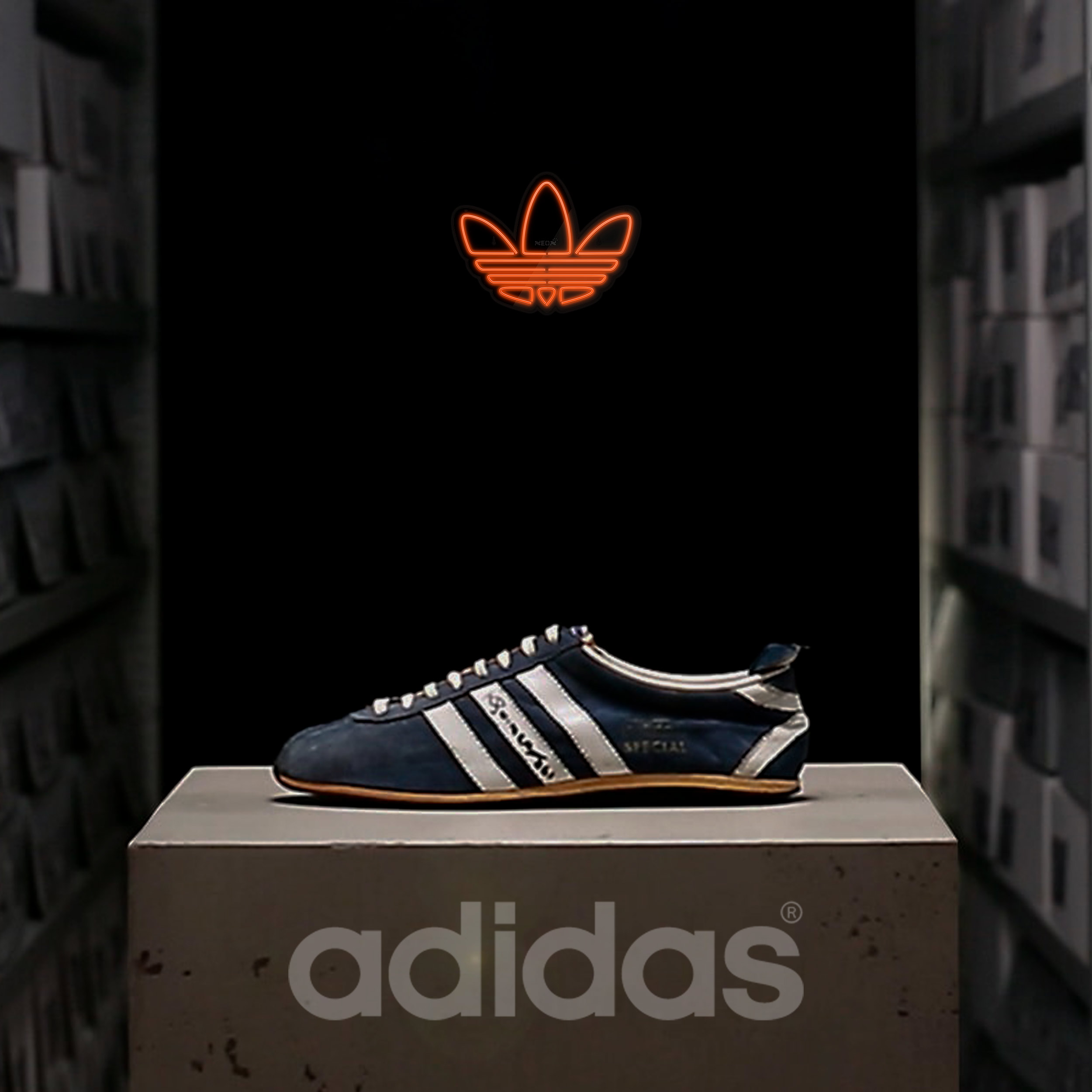 چراغ دیواری نئون دیزاین طرح Adidas-Logo-BL_ORG