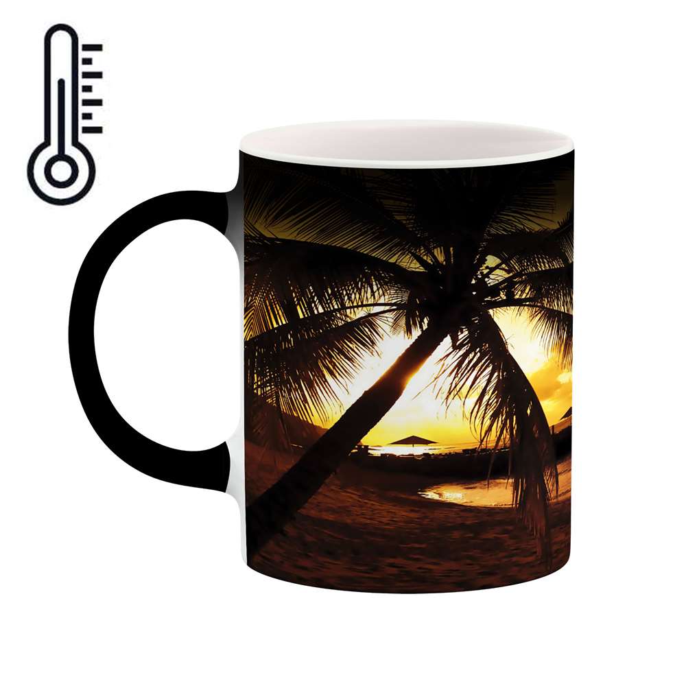 ماگ حرارتی طرح نخل و غروب مدل mgh01981