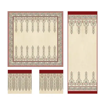 ست رومیزی 4 تکه شمسه نگار کد Tr541DR4
