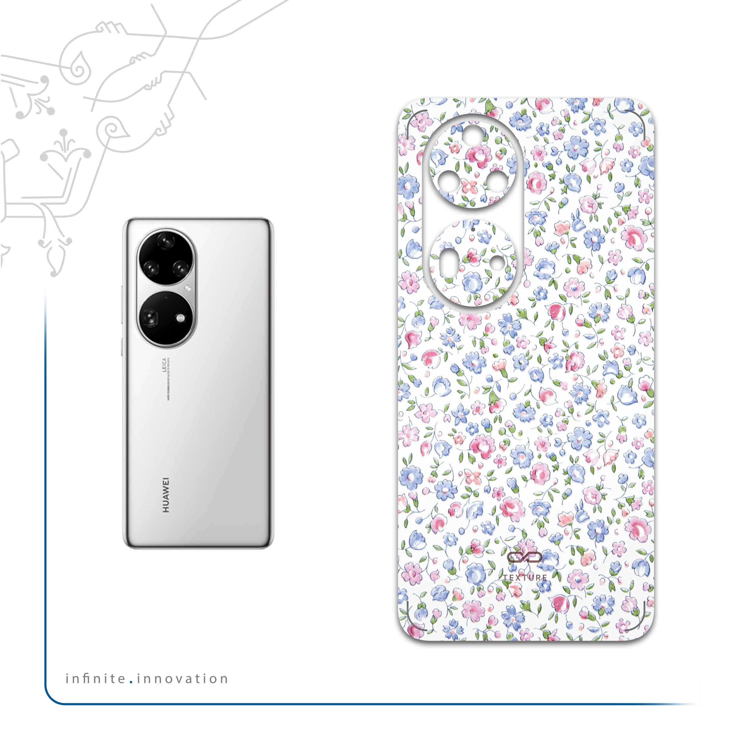 برچسب پوششی ماهوت مدل Painted-Flowers مناسب برای گوشی موبایل هوآوی P50 Pro