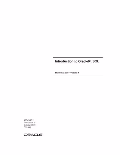 خرید و دانلود نسخه کامل کتاب Introduction to Oracle9i - SQL - Student Guide Vol 1
