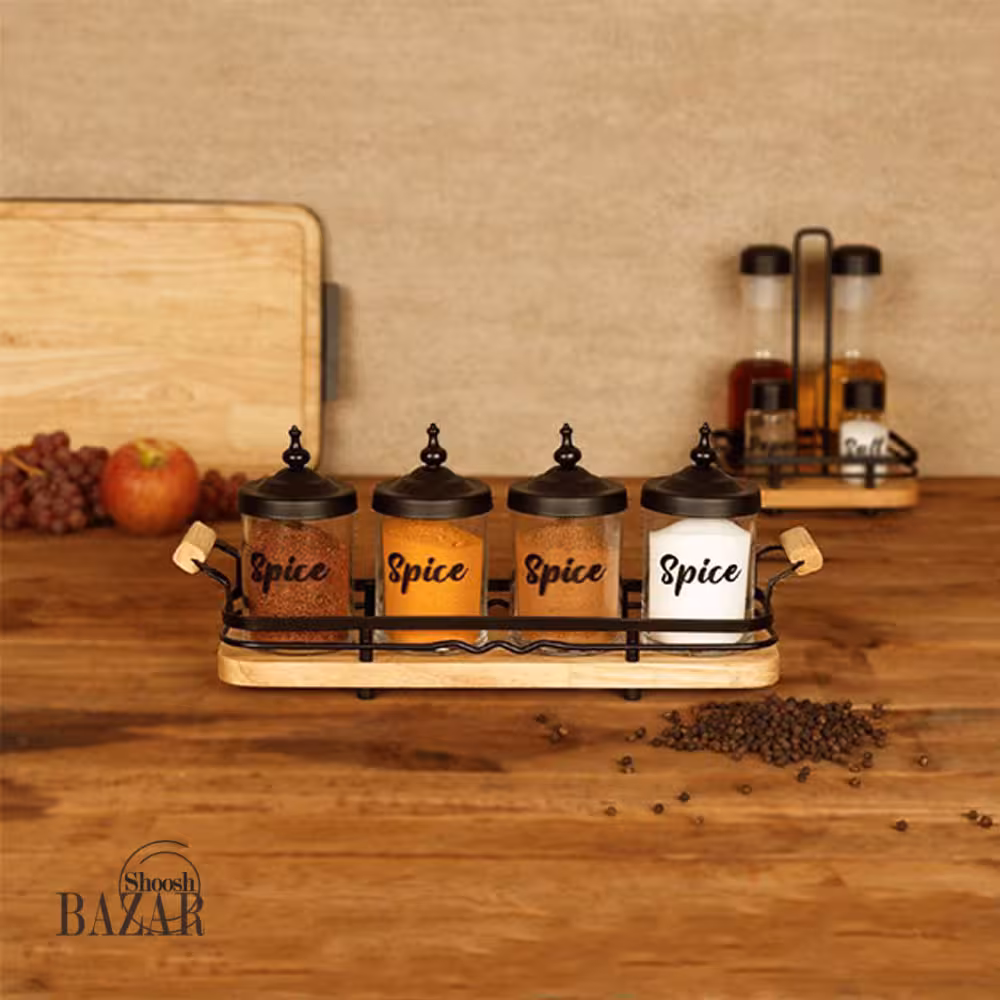 ست جا ادویه بی وی کی طرح کاریزما مشکی کد 402602