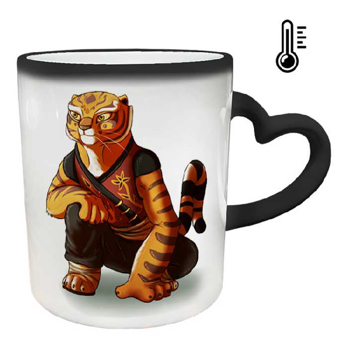 ماگ حرارتی مدل دسته قلبی طرح پاندا کونگ فو کار کد 90