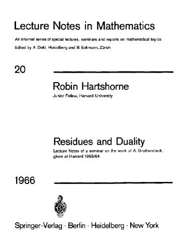 خرید و دانلود نسخه کامل کتاب Residues and duality