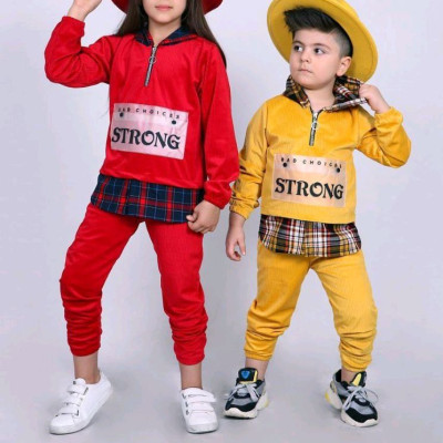 ست لباس راحتی دخترانه و پسرانه ست کبریتی استرانگ