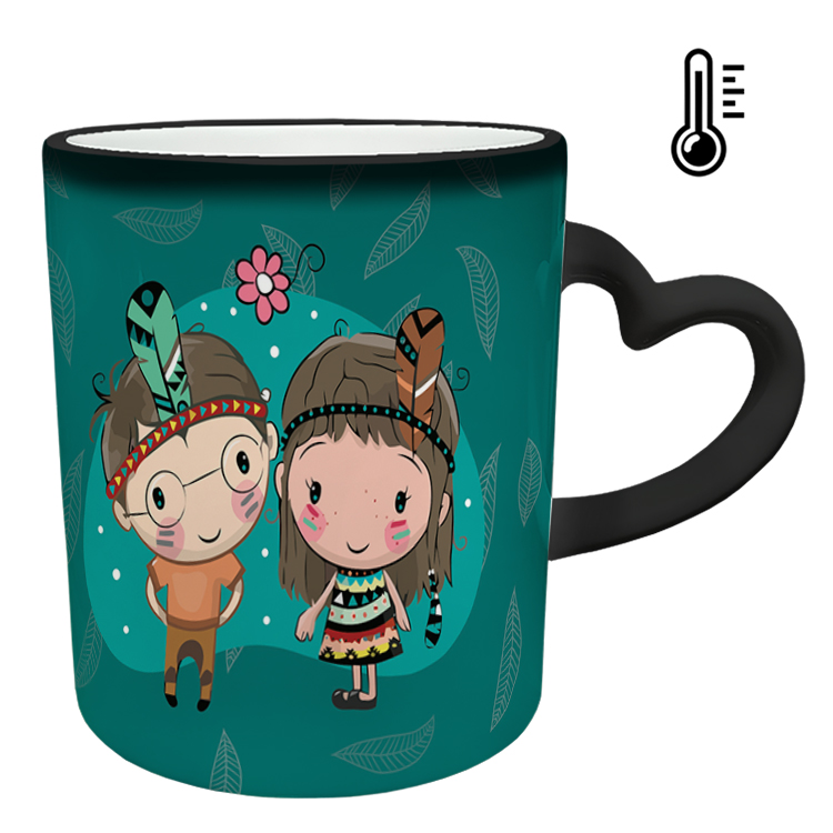 ماگ حرارتی مدل دسته قلبی طرح عاشقانه کد 52