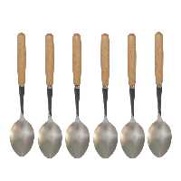 قاشق چای خوری طرح چوبی بسته 6 عددی
