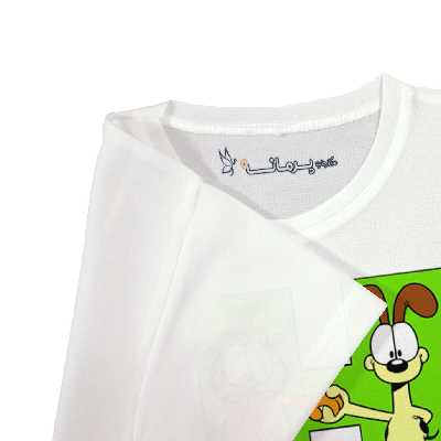 تی شرت آستین کوتاه بچگانه پرمانه طرح گارفیلد کد pmt.7624