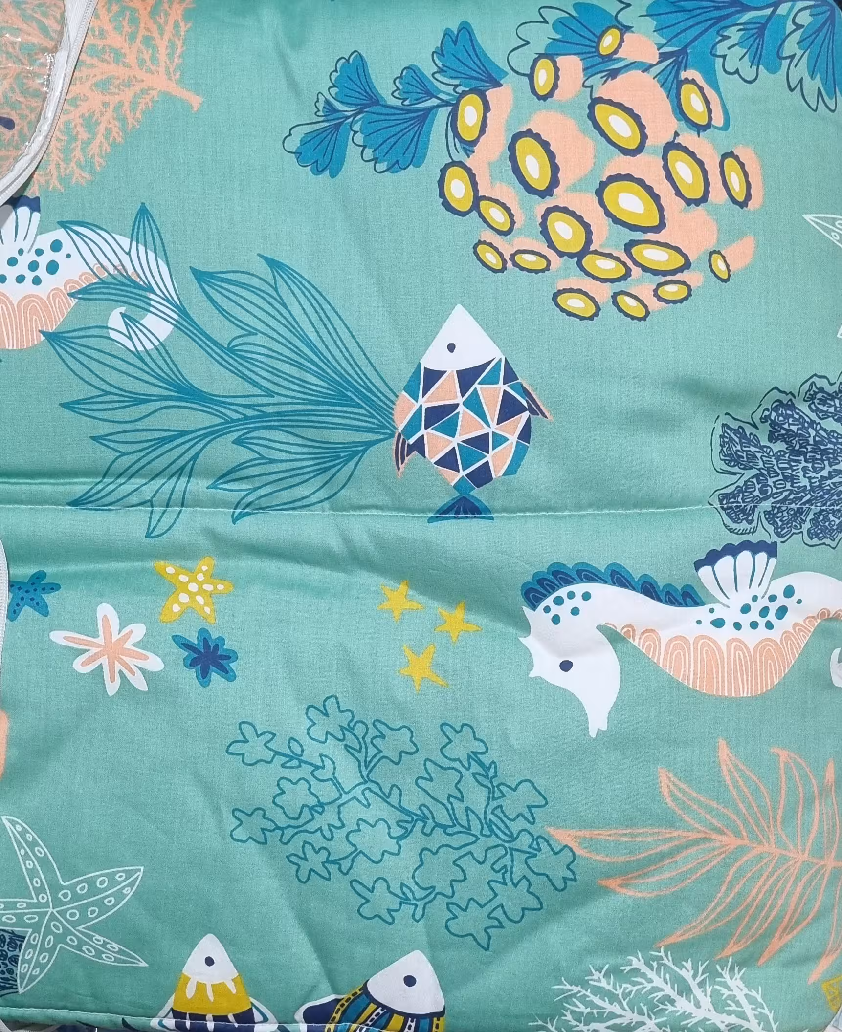 ست پتو و رو بالشی لولی لایوینگ یک نفره 2 تکه Fishes