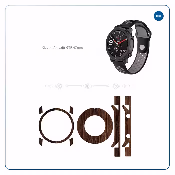 برچسب ماهوت طرح Dark Walnut Wood مناسب برای ساعت هوشمند شیایومی Amazfit GTR 47mm