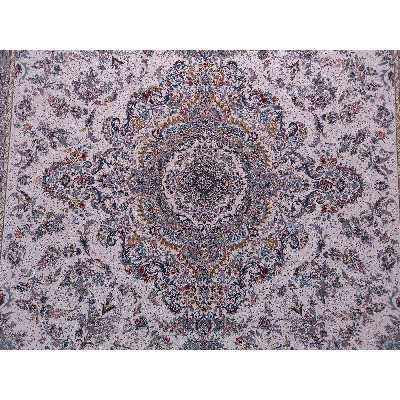 فرش ماشینی زمرد مشهد مدل 55000 زمینه کرم