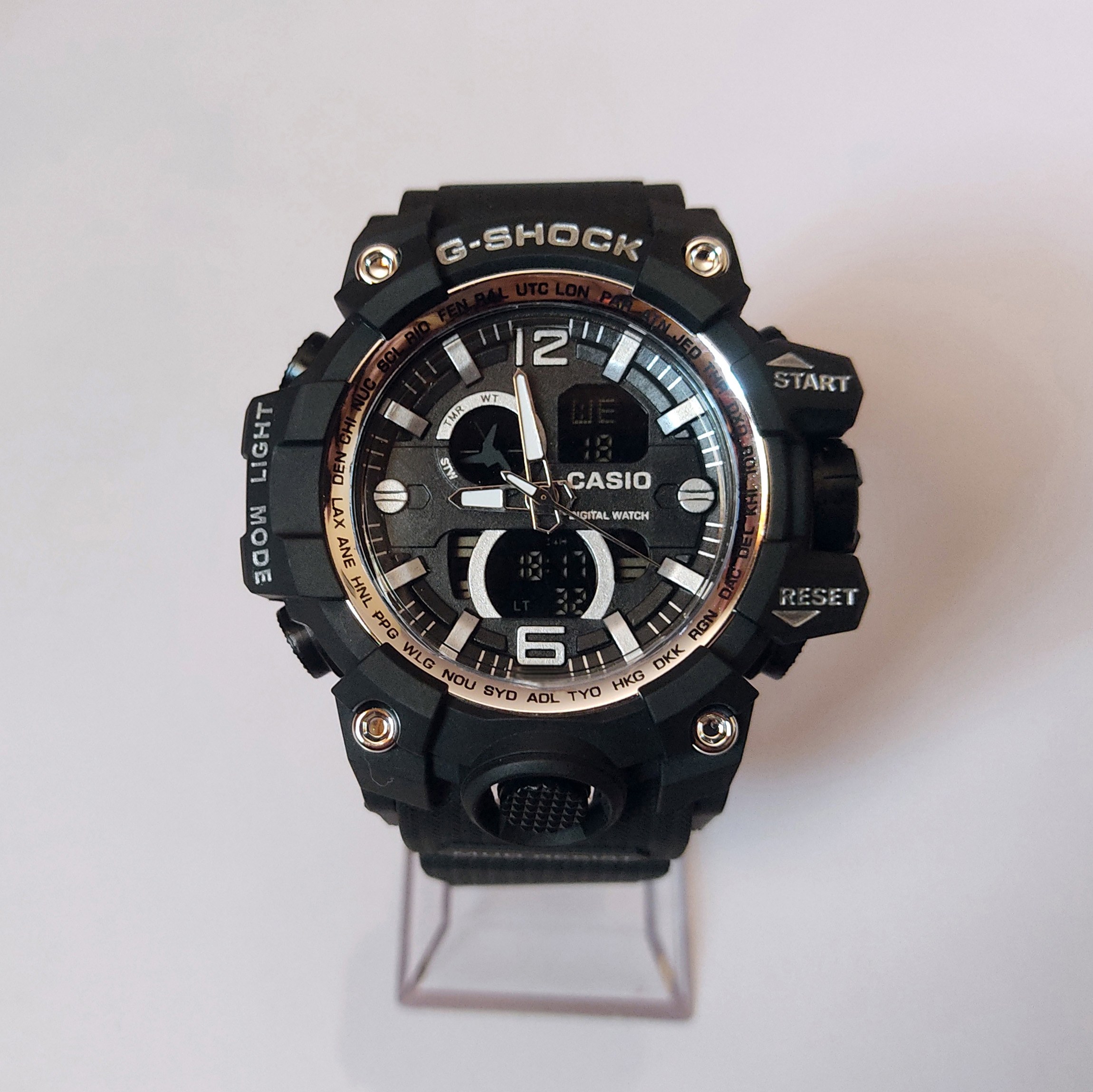 ساعت کاسیو casio جیشاک دو  موتوره  استثنایی رنگ نقره ای مشکی