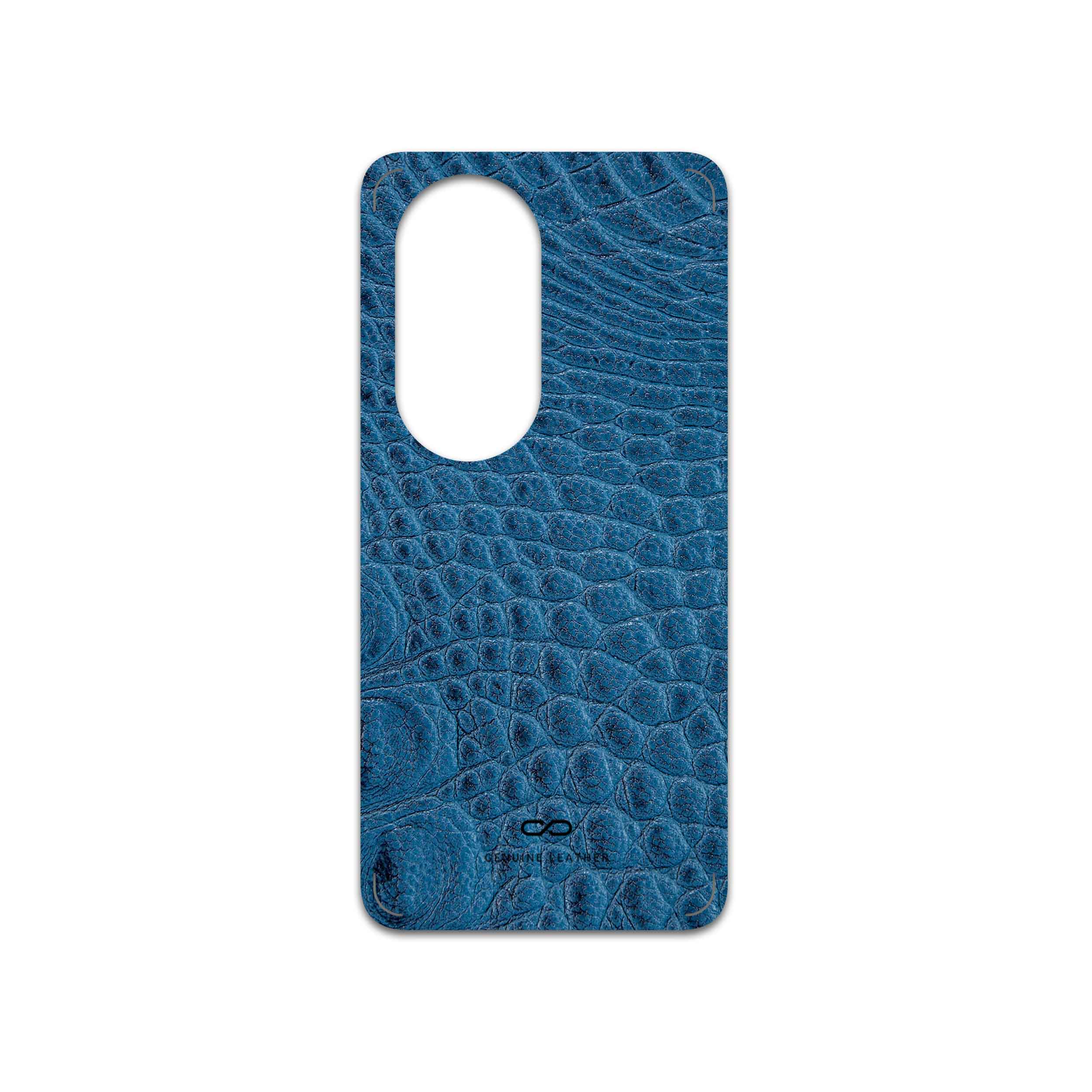 برچسب پوششی ماهوت مدل Blue-Crocodile-Leather مناسب برای گوشی موبایل هوآوی P50 Pro