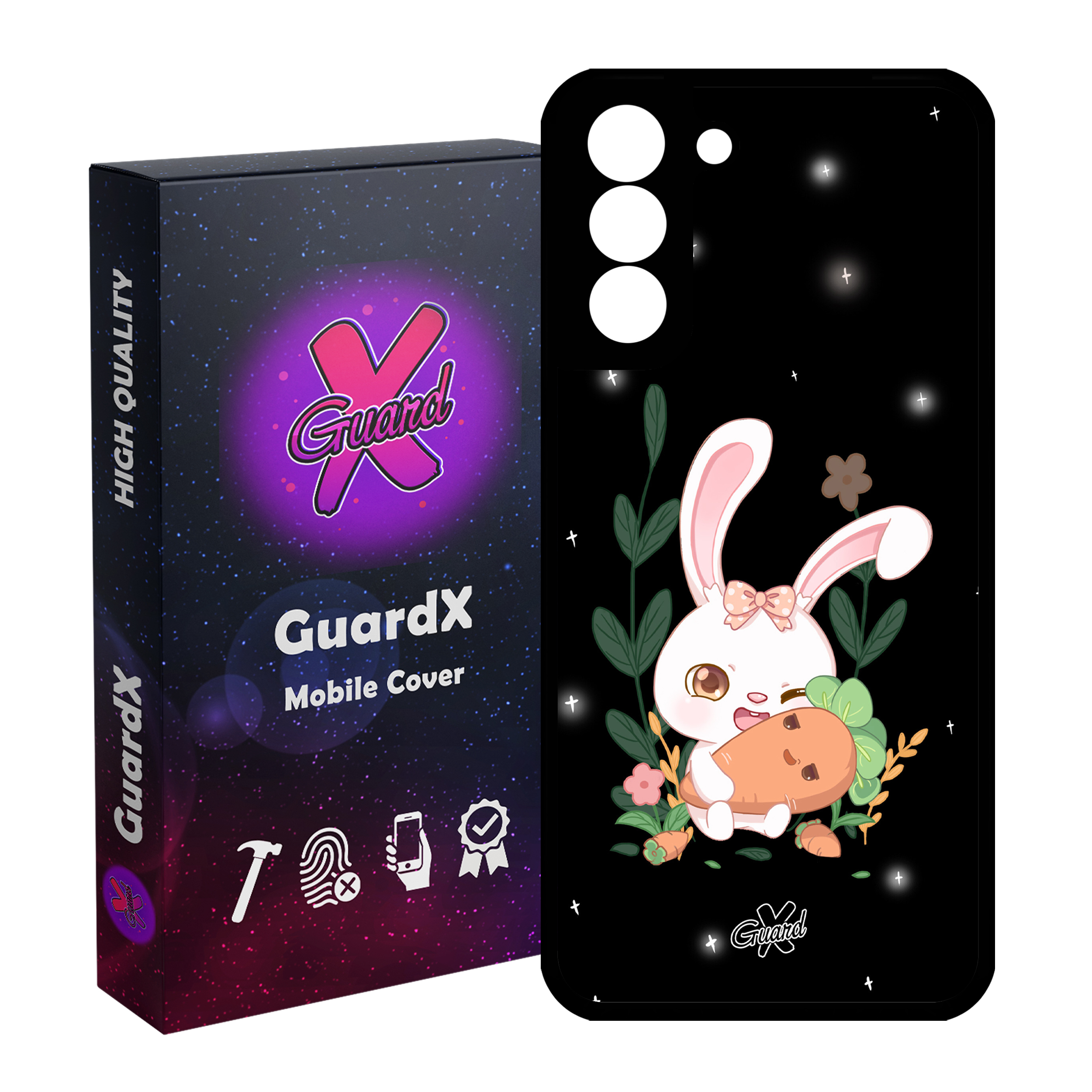 کاور گارد ایکس طرح خرگوش مدل Glass10309 مناسب برای گوشی موبایل سامسونگ Galaxy S21