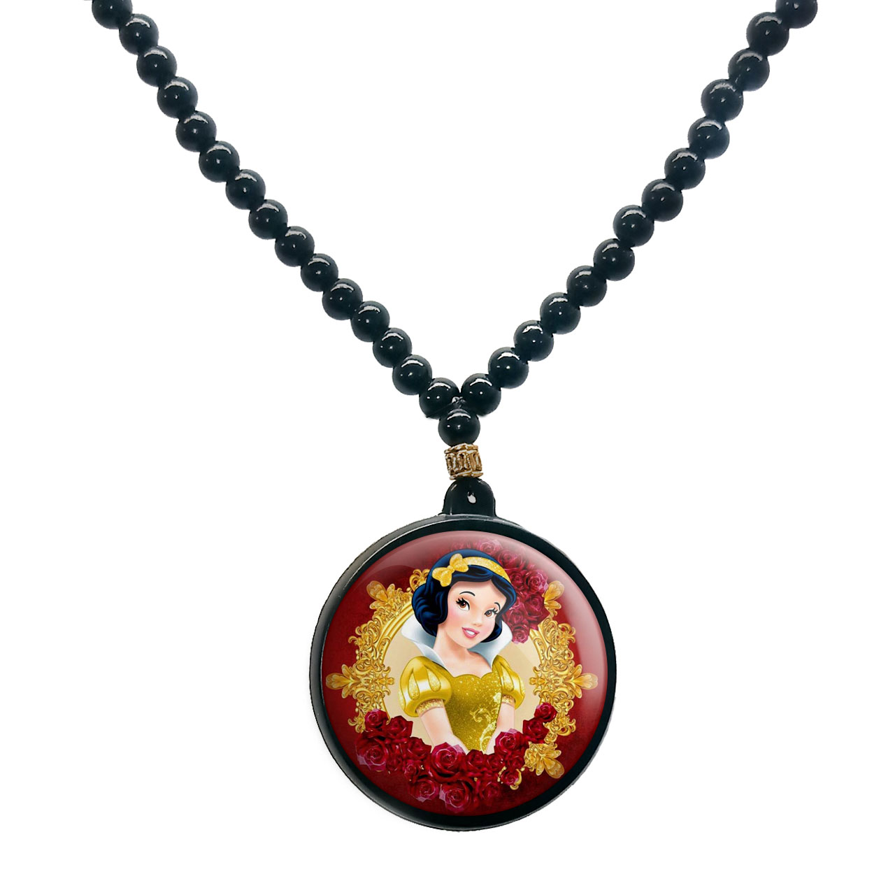 گردنبند پرمانه طرح پرنسس ها کد pmd.1080 مدل دو طرفه