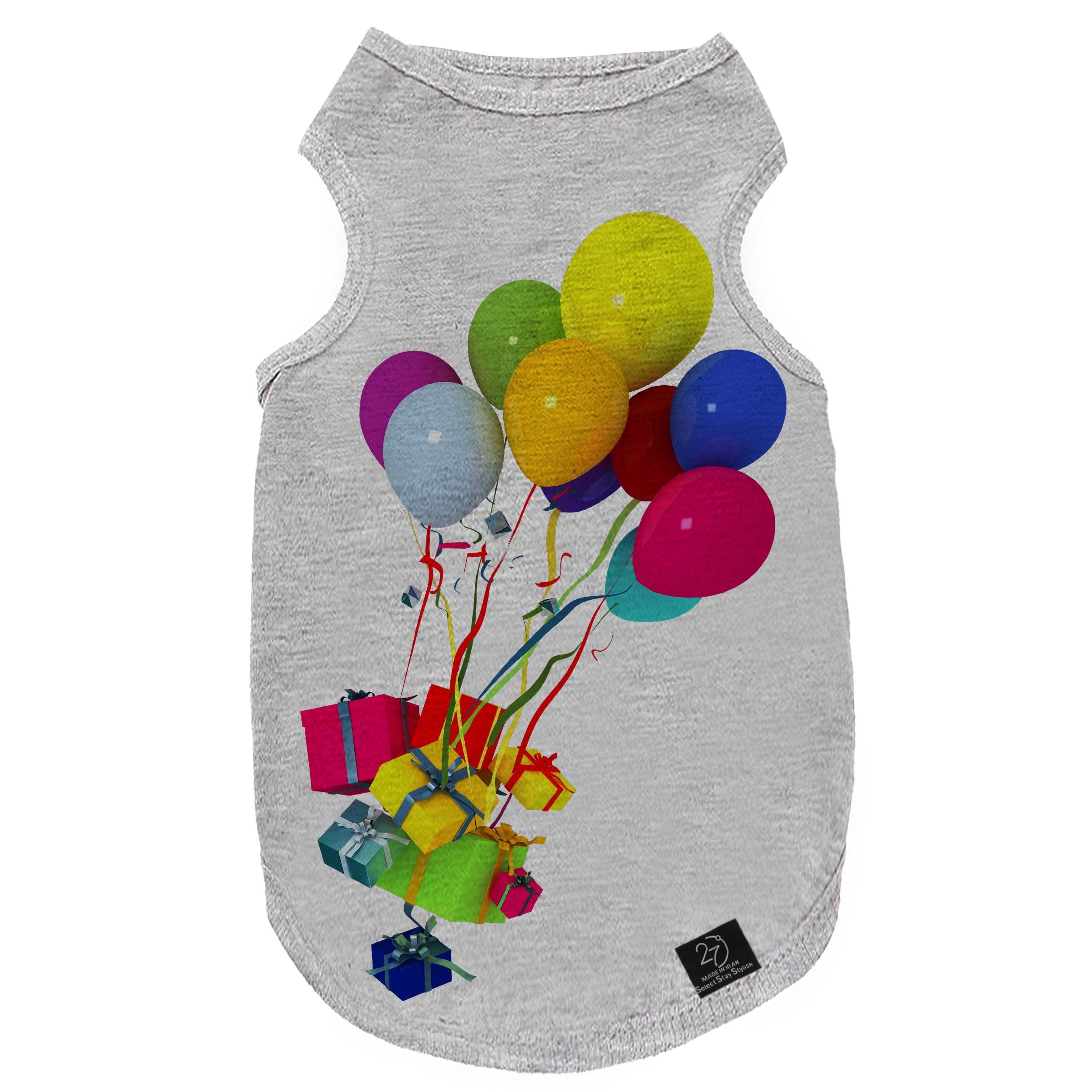 لباس سگ و گربه 27 طرح Balloon Gifts کد MH679 سایز S