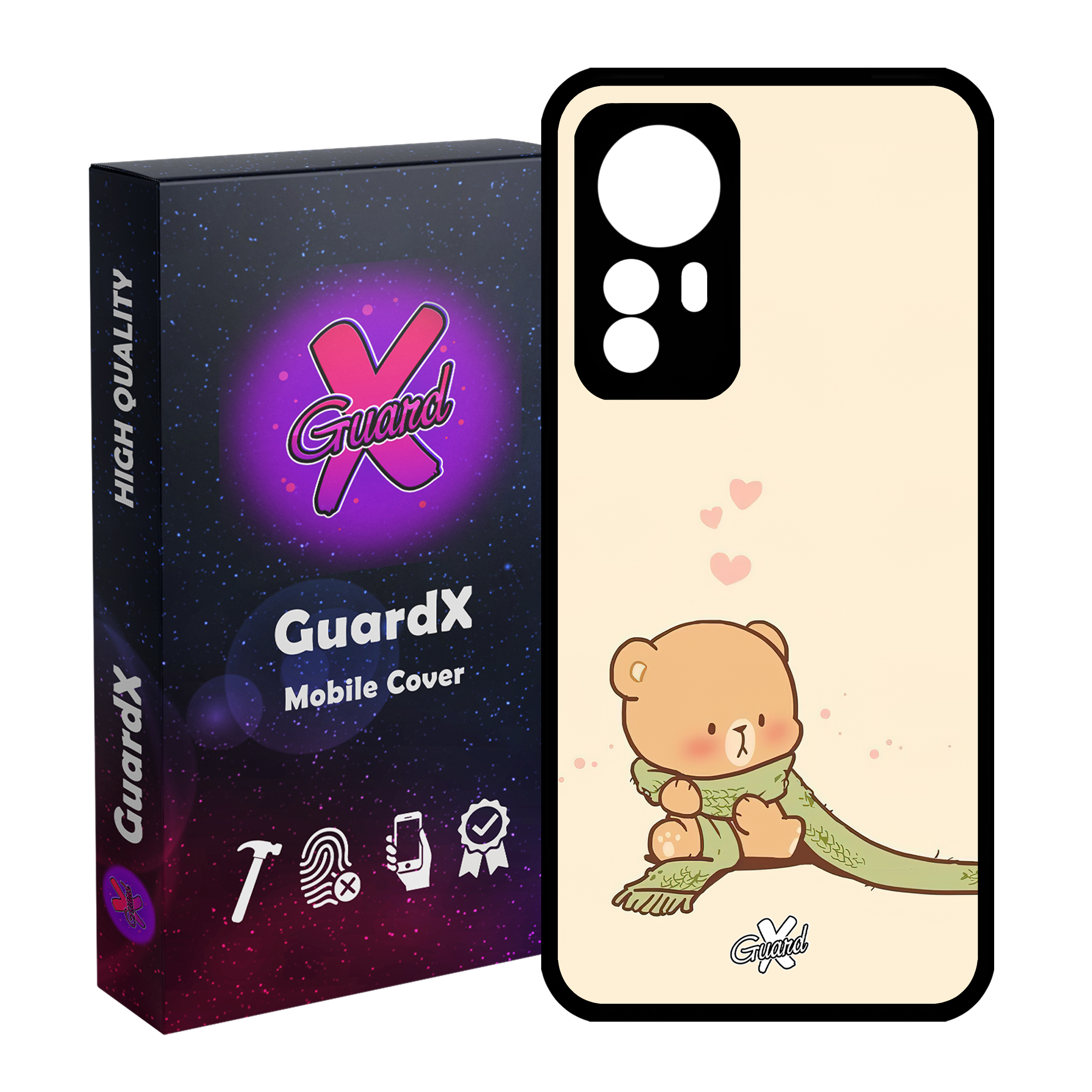 کاور گارد ایکس طرح خرس 1 مدل Glass10488 مناسب برای گوشی موبایل شیائومی Mi 12/Mi 12X/Mi 12S