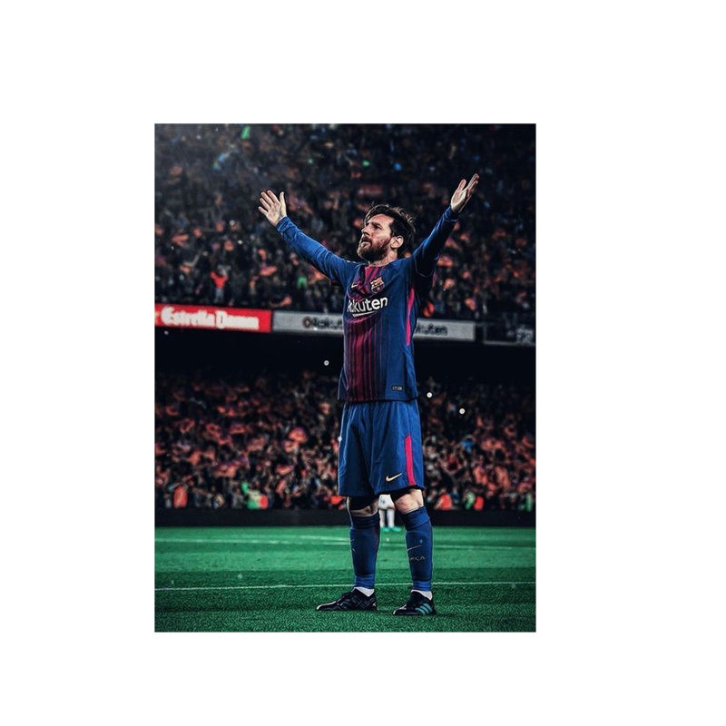 تابلو شاسی دنیای قاب مدل لیونل مسی طرح فوتبال | دنیای قاب