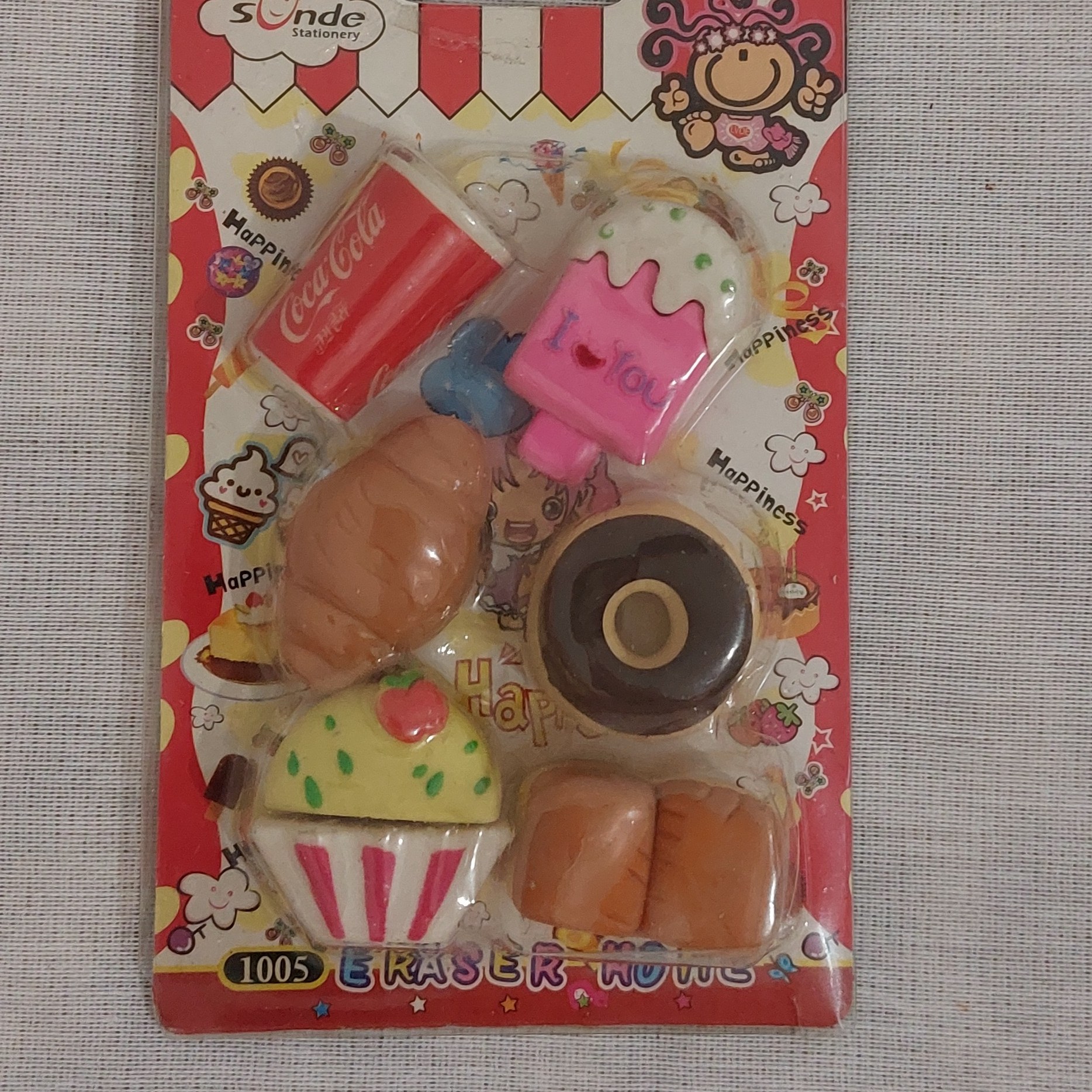 پاک کن فانتزی  کیوت بچگانه بسته ( 6 عددی )  مدل شیرینی بستنی نوشابه لوازم تحریر