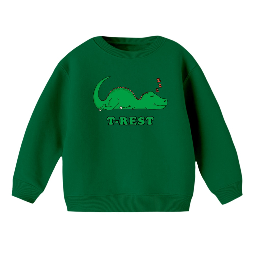 سویشرت بچگانه مدل دایناسور و استراحت رنگ سبز