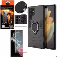 کاور کینگ کونگ مدل BATMAN مناسب برای گوشی موبایل سامسونگ Galaxy S22 Ultra به همراه محافظ صفحه نمایش و محافظ پشت و پایه نگهدارنده گوشی 