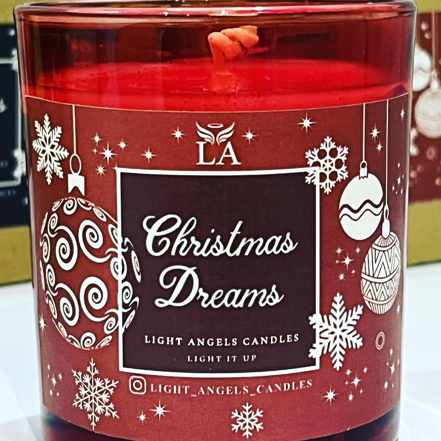 شمع لیوانی کریسمس با لیوان قرمز رنگ عطری