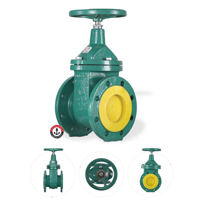 شیر فلکه کشویی زبانه فلزی PN10