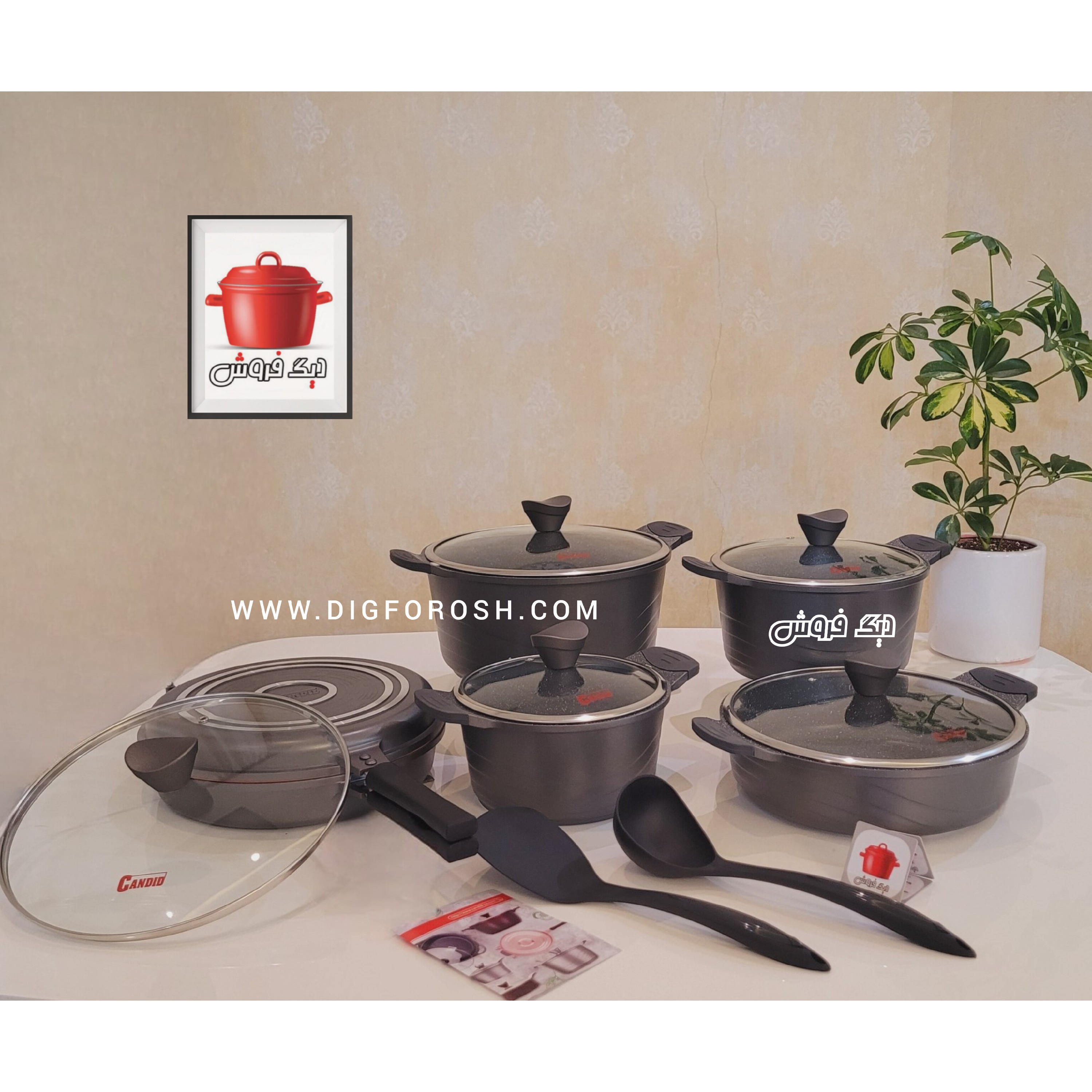 سرویس قابلمه کاندید 13پارچه چدن گرانیت مدل اوشن CANDID باضمانت و آماده ارسال
