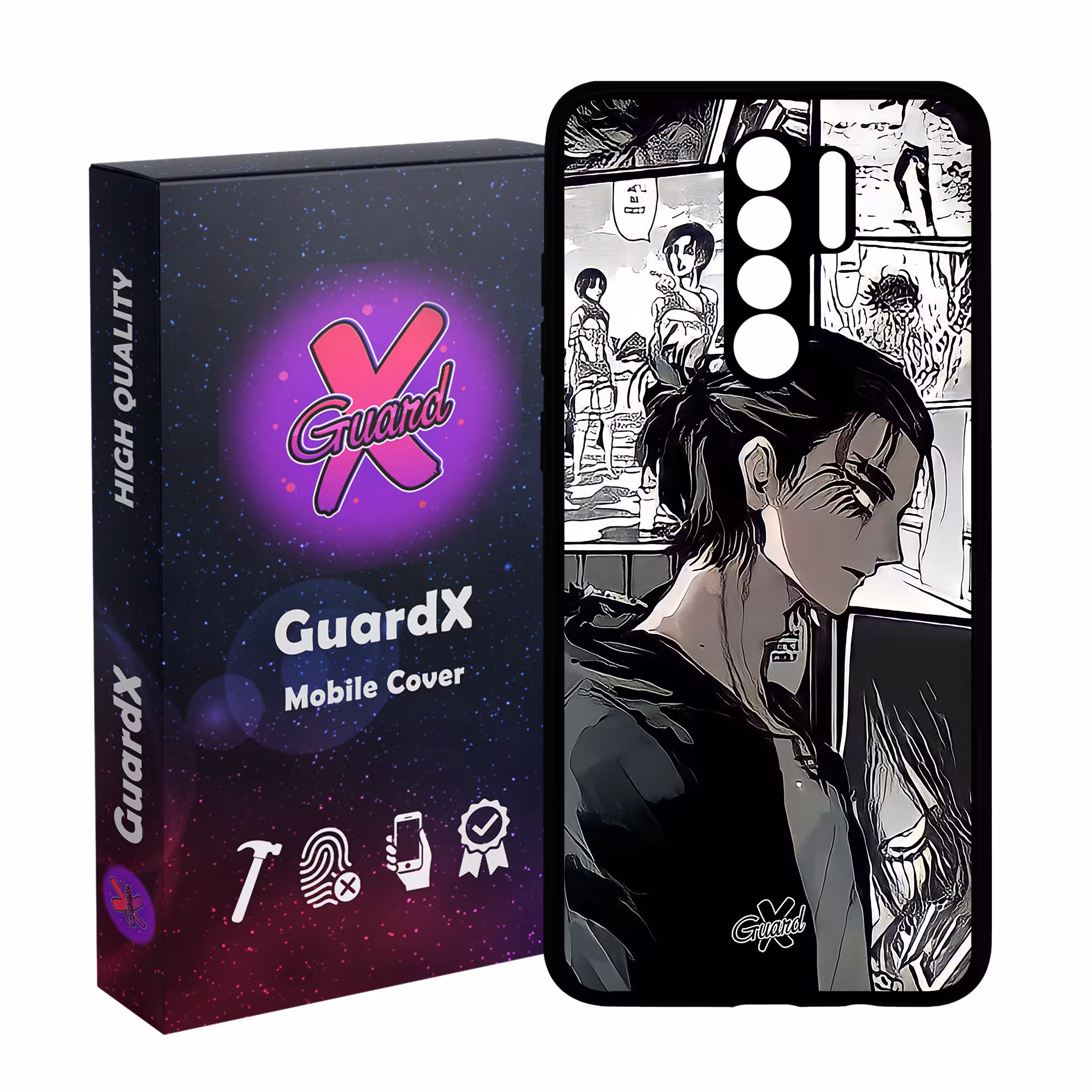 کاور گارد ایکس طرح Eren Yeager Anime مدل Glass10442 مناسب برای گوشی موبایل شیائومی Redmi 9/Redmi 9 Prime/Poco M2