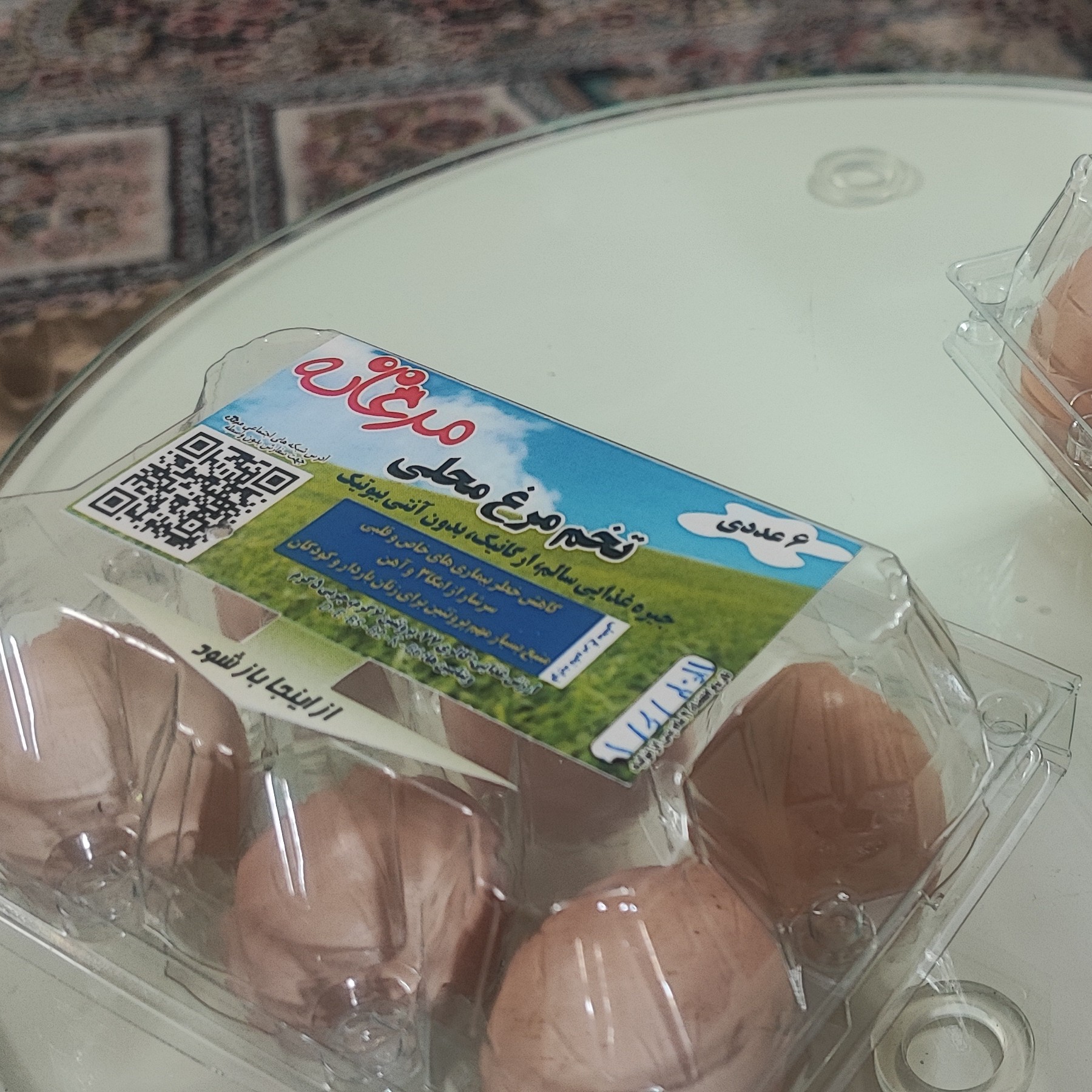 شانه 6 تایی مرغانه سایز بزرگ 315 گرمی نژاد گلپایگان