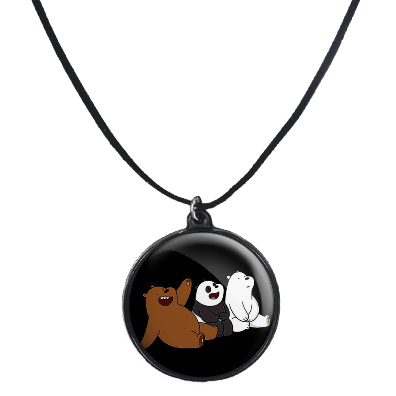 گردنبند پرمانه طرح خرس‌های کله‌فندقی کد pmb.10240 مدل دو طرفه