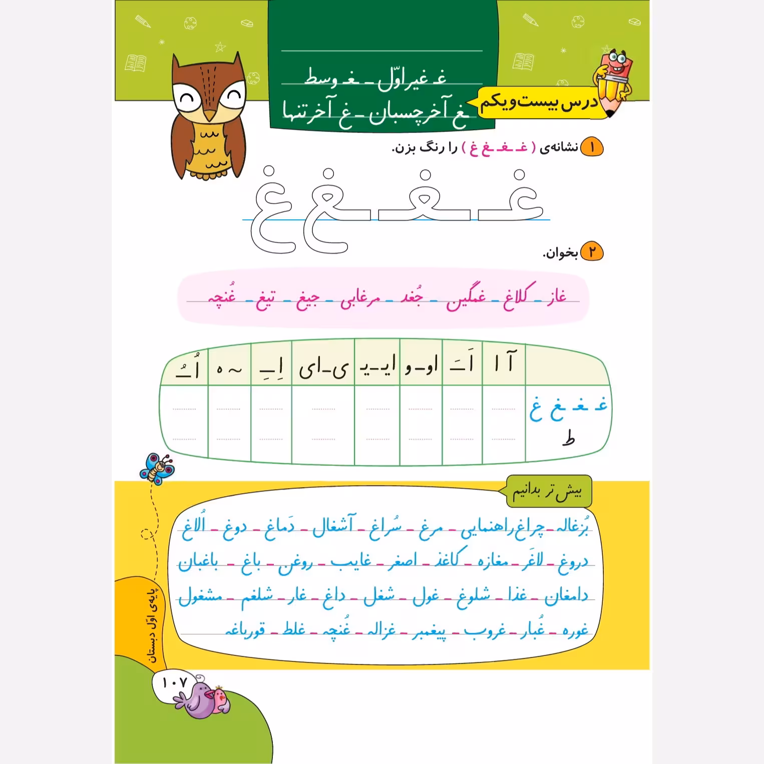کتاب املا و روان خوانی پایه اول دبستان