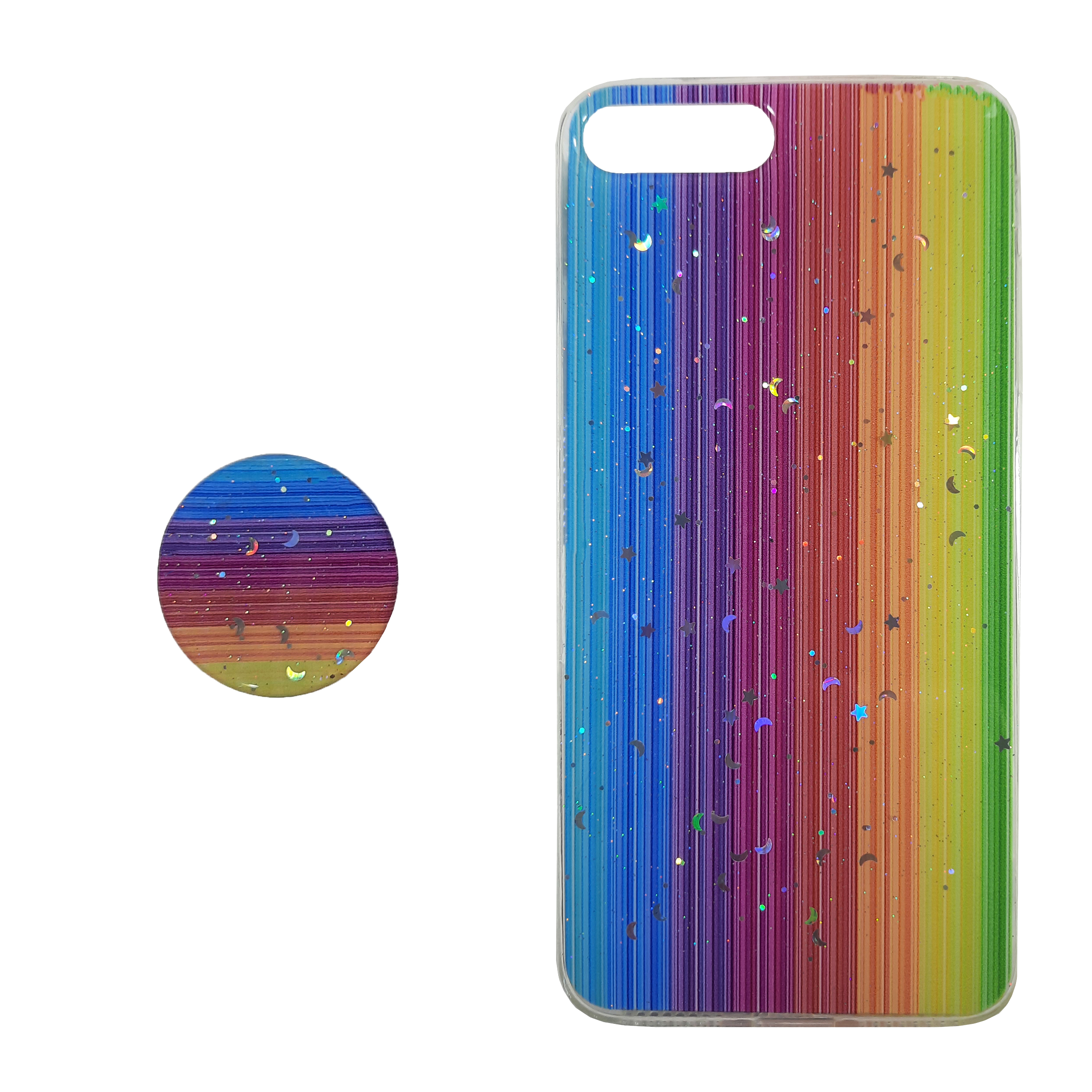 کاور مدل سیلیکونی مناسب برای گوشی موبایل اپل iPhone 7 plus به همراه پاپ سوکت