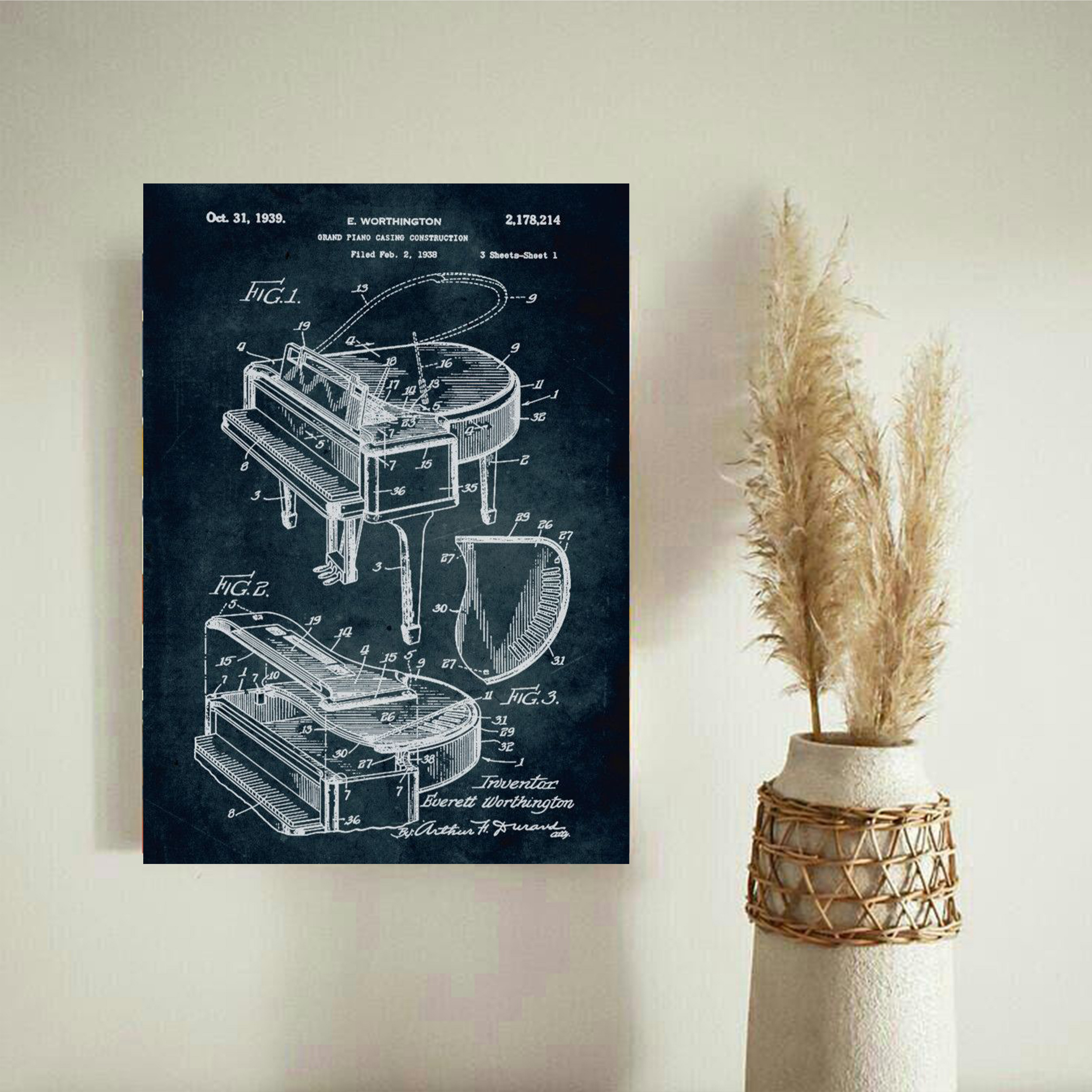 تابلو شاسی مدل آرت طرح پیانو کد FE6