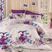 سرویس ملحفه بست کلس طرح Bird-Lila یک نفره 3 تکه