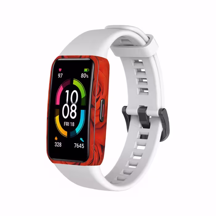برچسب ماهوت طرح Red Flower مناسب برای ساعت هوشمند هوآوی band 6