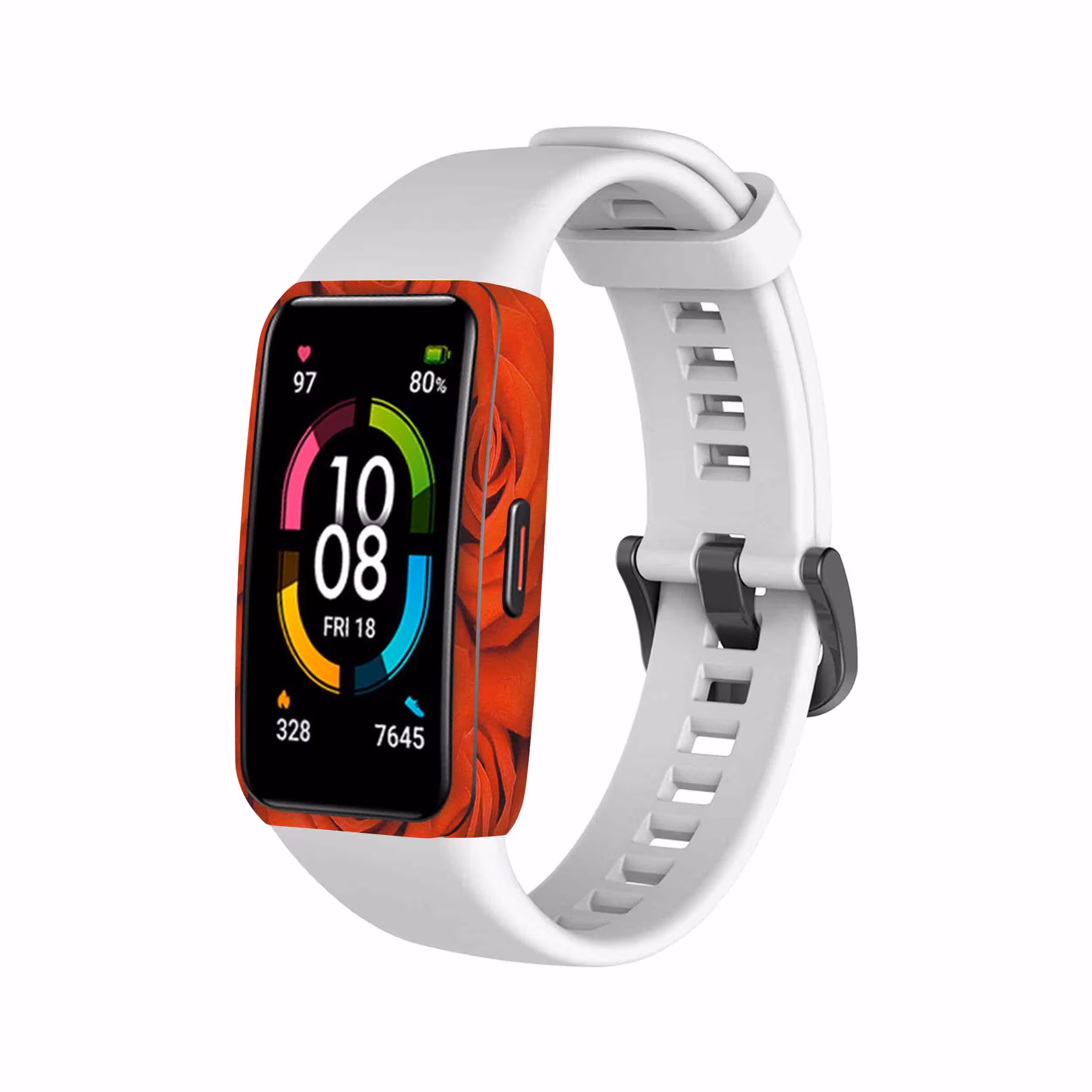 برچسب ماهوت طرح Red Flower مناسب برای ساعت هوشمند هوآوی band 6