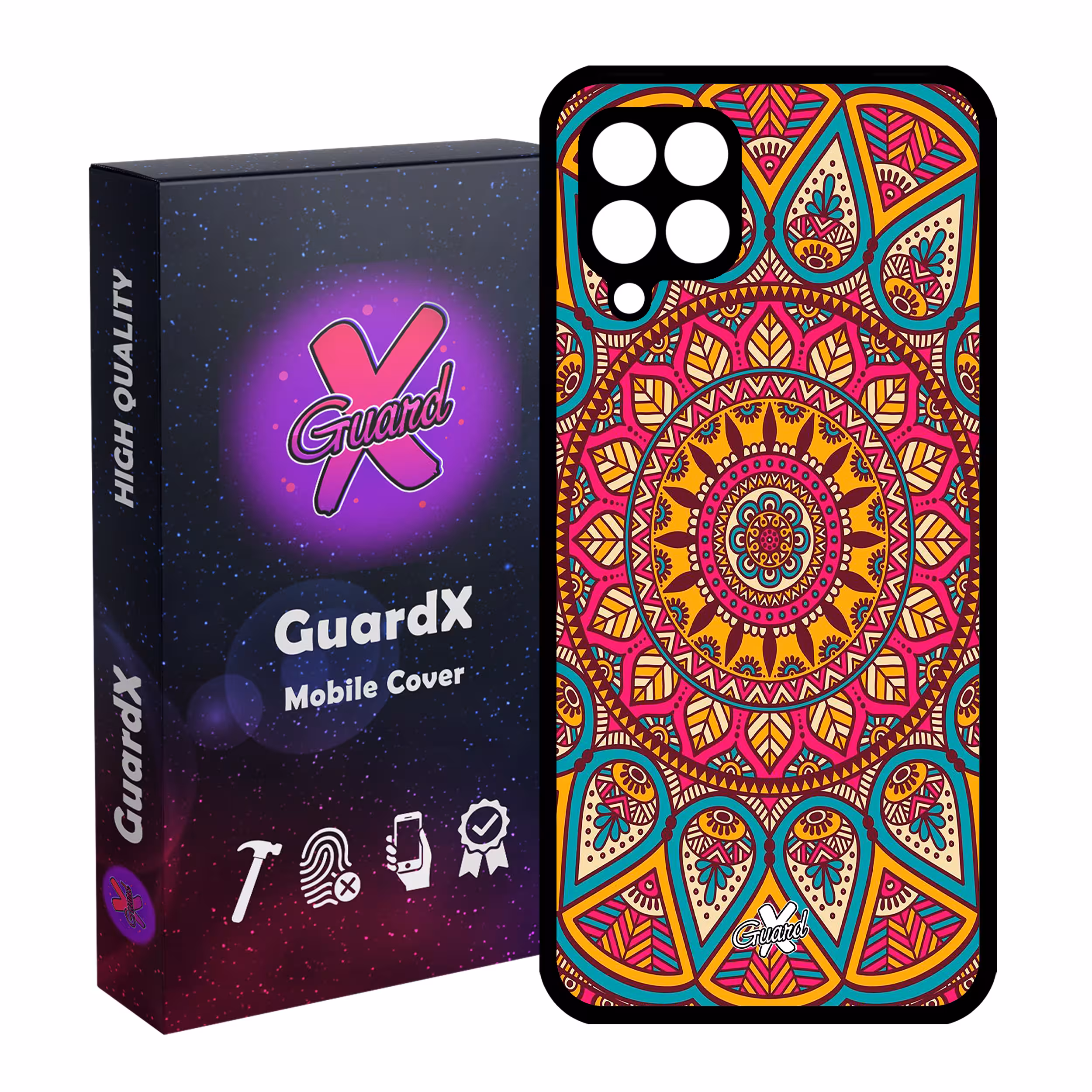 کاور گارد ایکس طرح Mandala مدل Glass10131 مناسب برای گوشی موبایل سامسونگ Galaxy A12