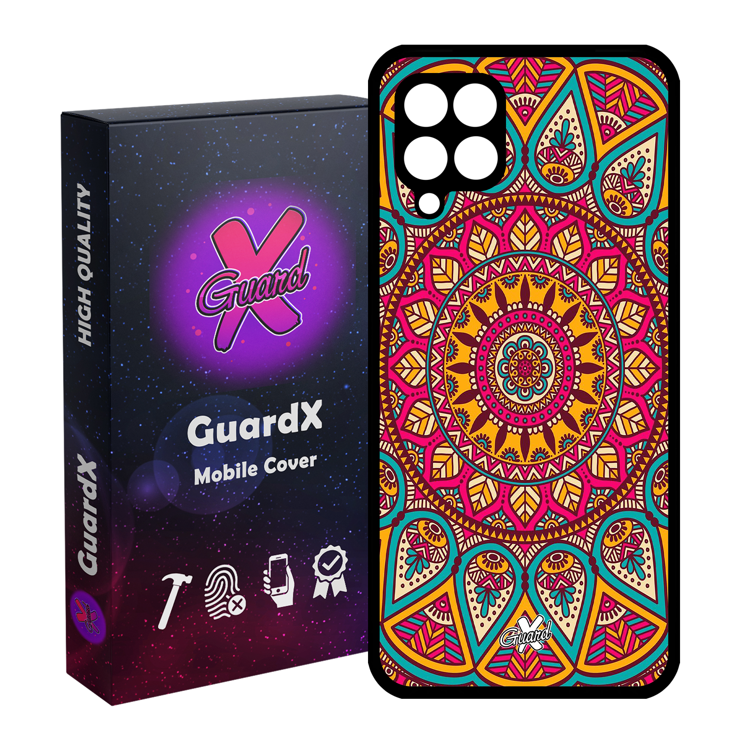 کاور گارد ایکس طرح Mandala مدل Glass10131 مناسب برای گوشی موبایل سامسونگ Galaxy A12